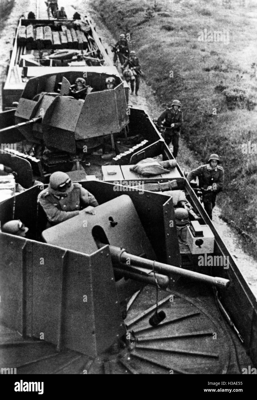 Deutschen gepanzerten Zug an der Ostfront, 1941 Stockfoto