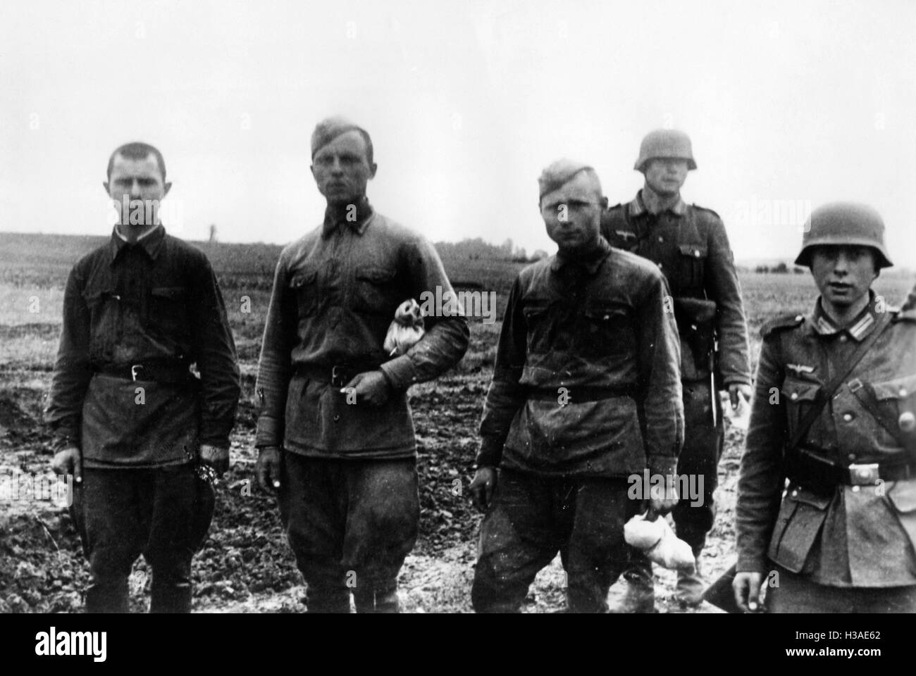 Sowjetische Kriegsgefangene zu Jahresbeginn den Russlandfeldzug 1941 Stockfoto