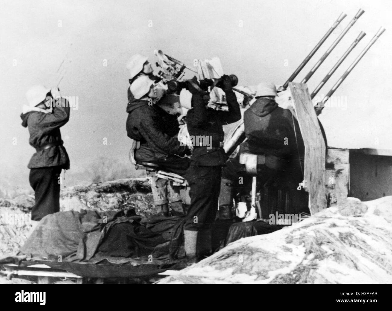 Deutsche Flak-Position an der Ostfront, 1945 Stockfoto