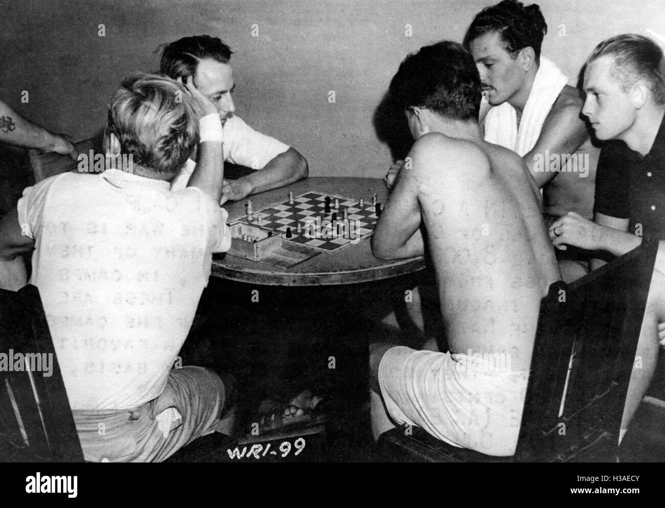 Deutsche Soldaten in einem Gefangenenlager in Kanada, 1940 Stockfoto