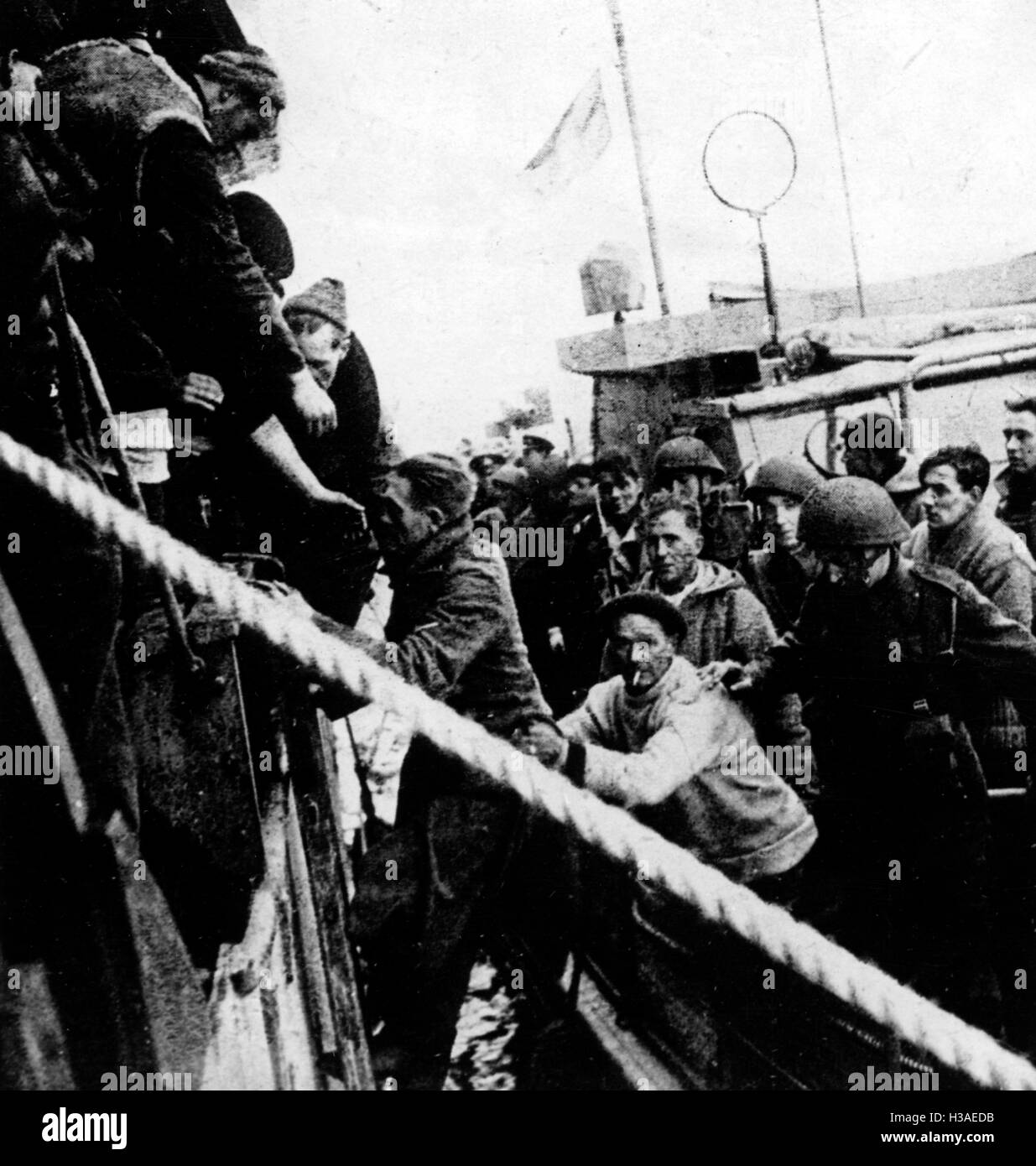 Deutsche Kriegsgefangene bei ihrer Ankunft in Großbritannien, 1942 Stockfoto