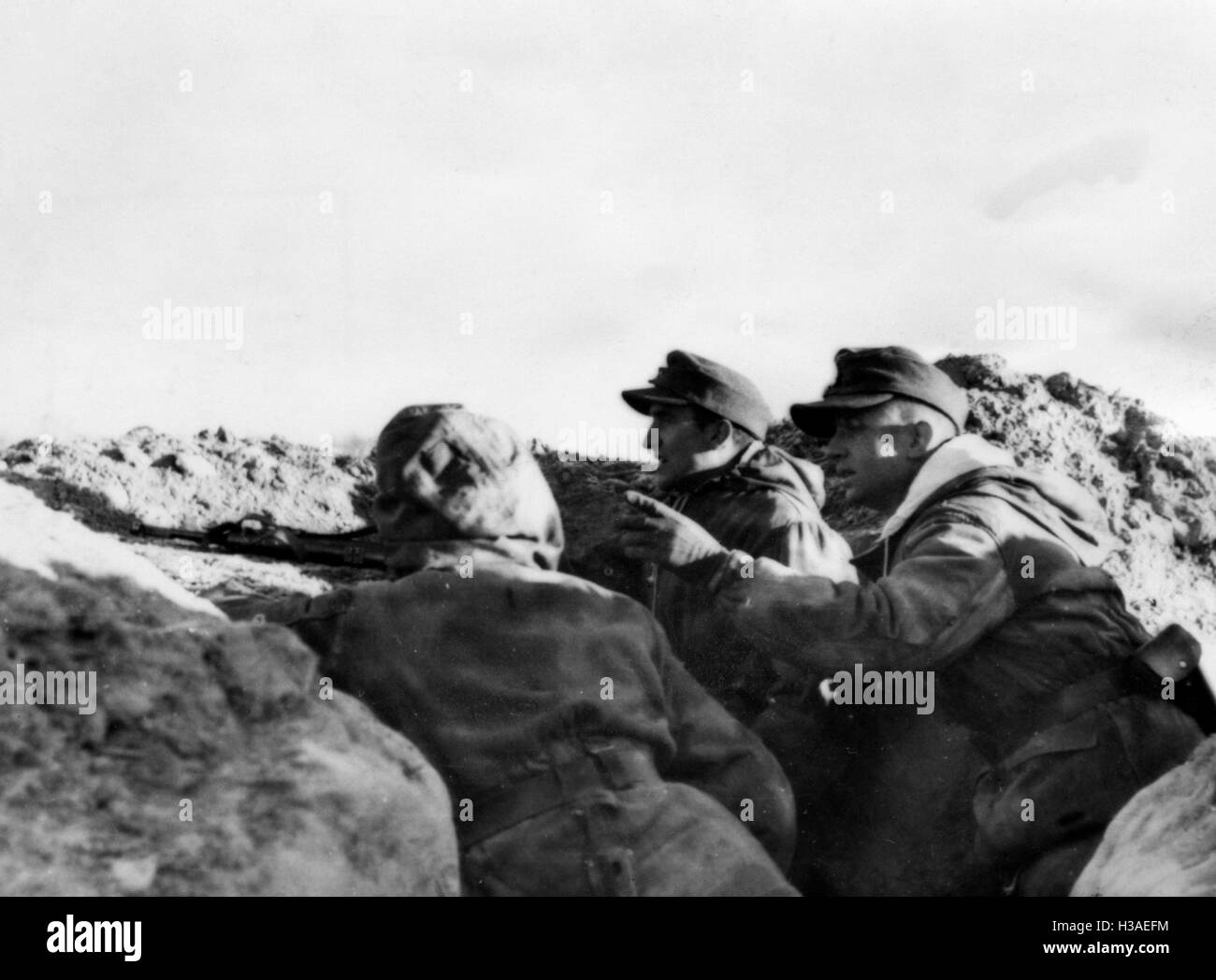 Deutsche Hauptkampf Linie während der Kämpfe in Ostpreußen, 1945 Stockfoto