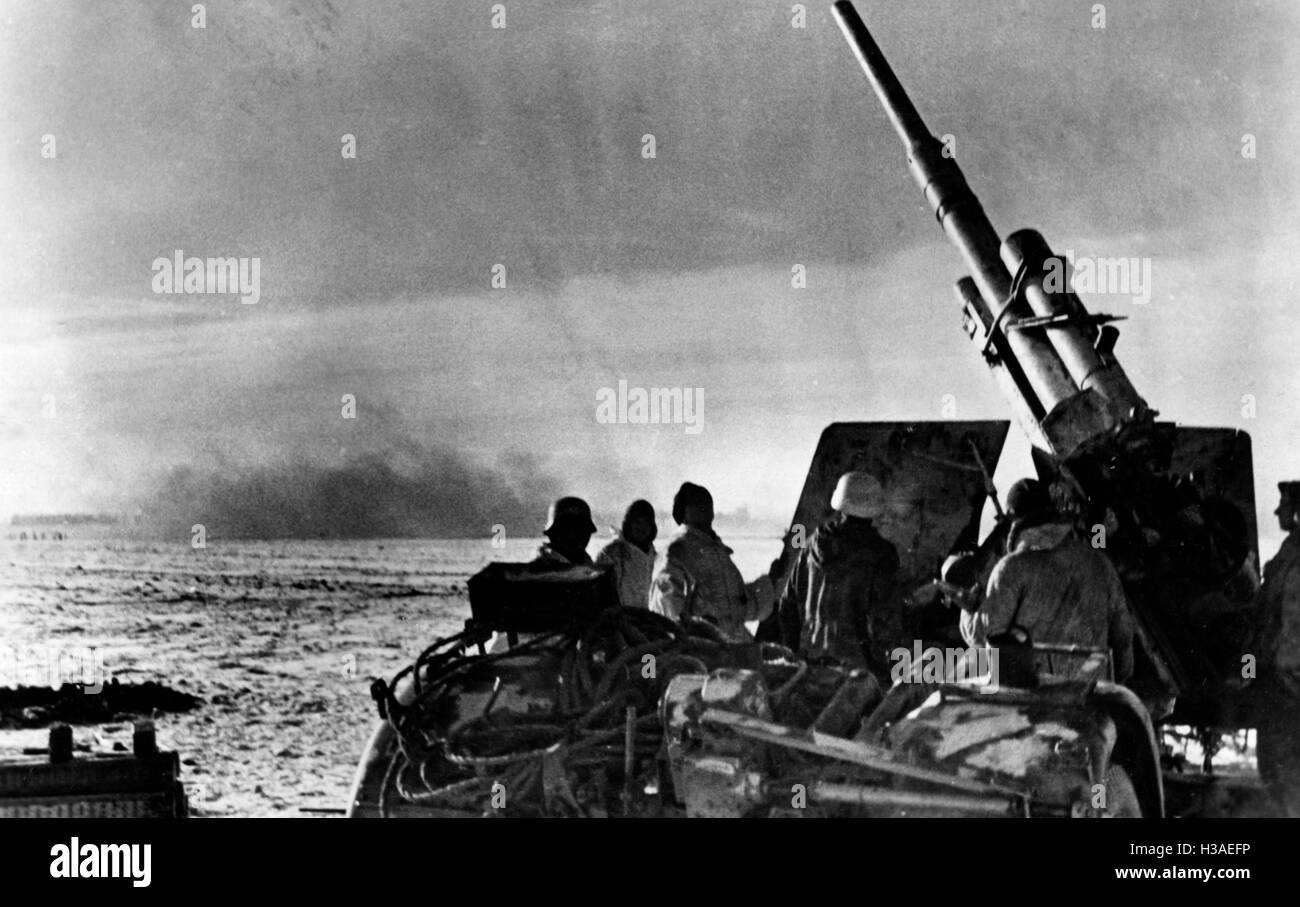 Deutsche Flak bei kämpfen in Ostpreußen, 1945 Stockfoto