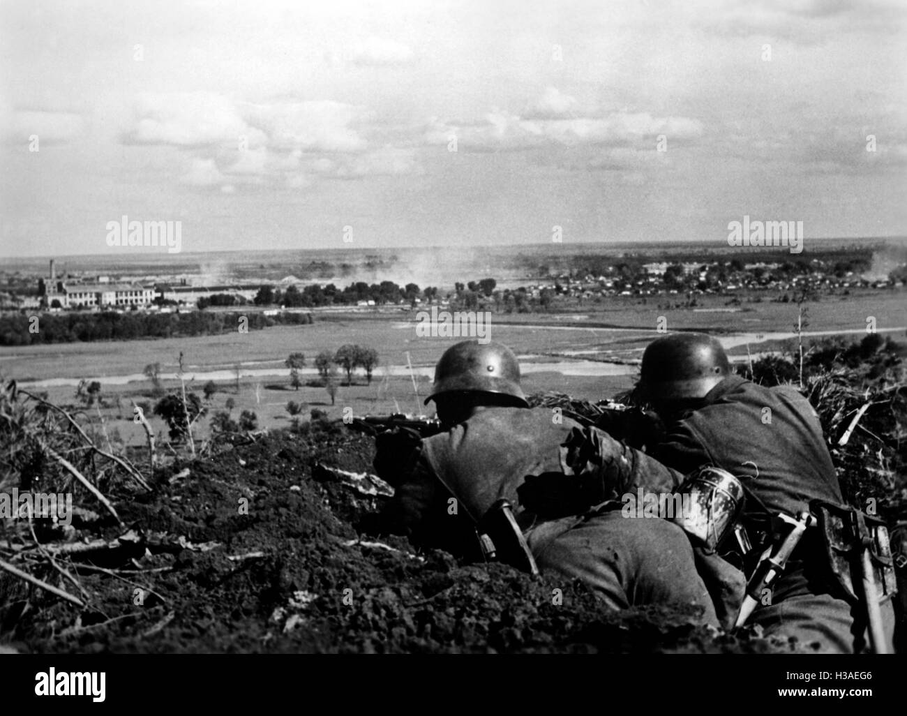 Kampf um ein Eisenbahnknotenpunkt an der Ostfront, Juni 1942 Stockfoto