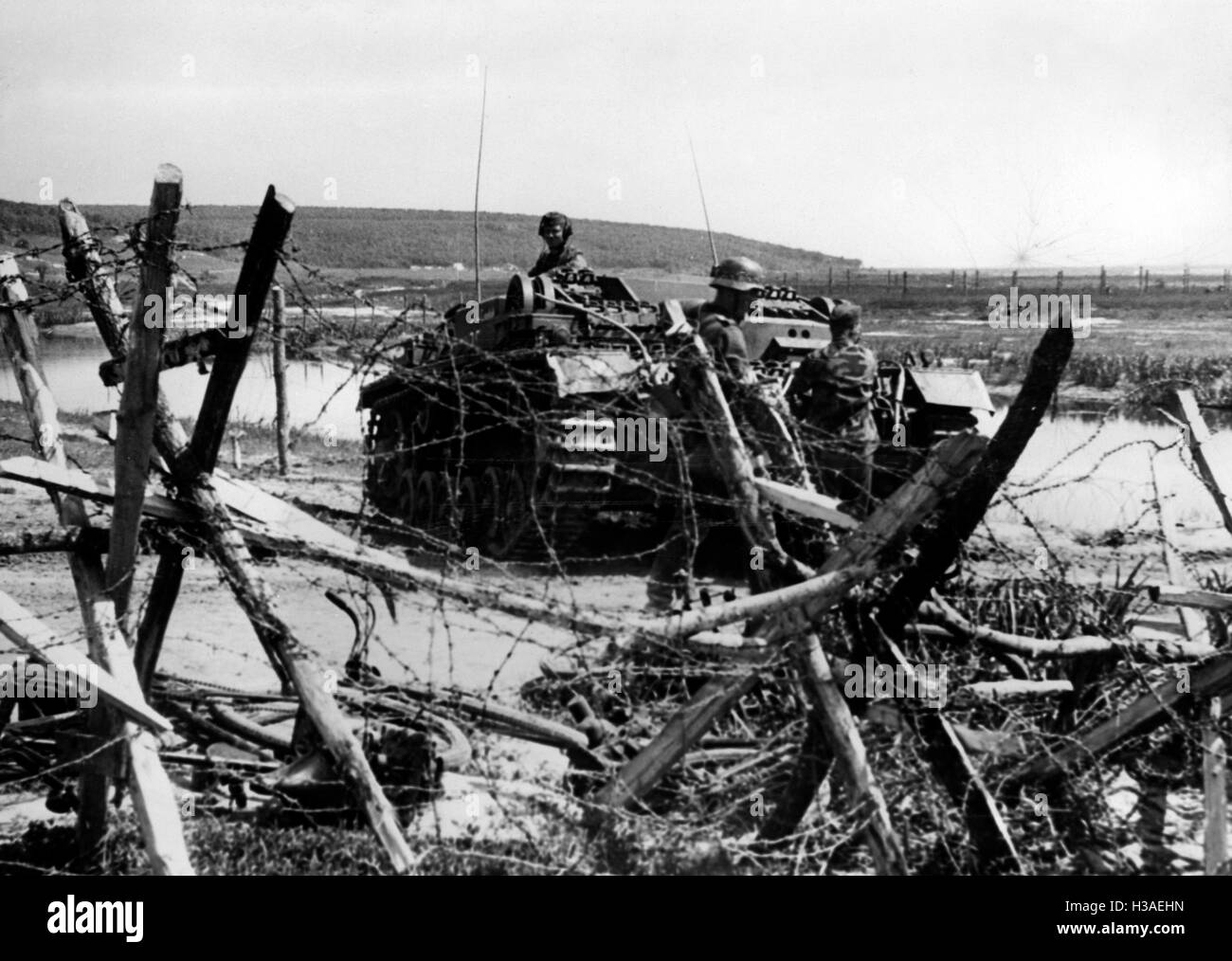 Deutsche Infanterie auf der Vorderseite des Donez, Juni 1942 Stockfoto