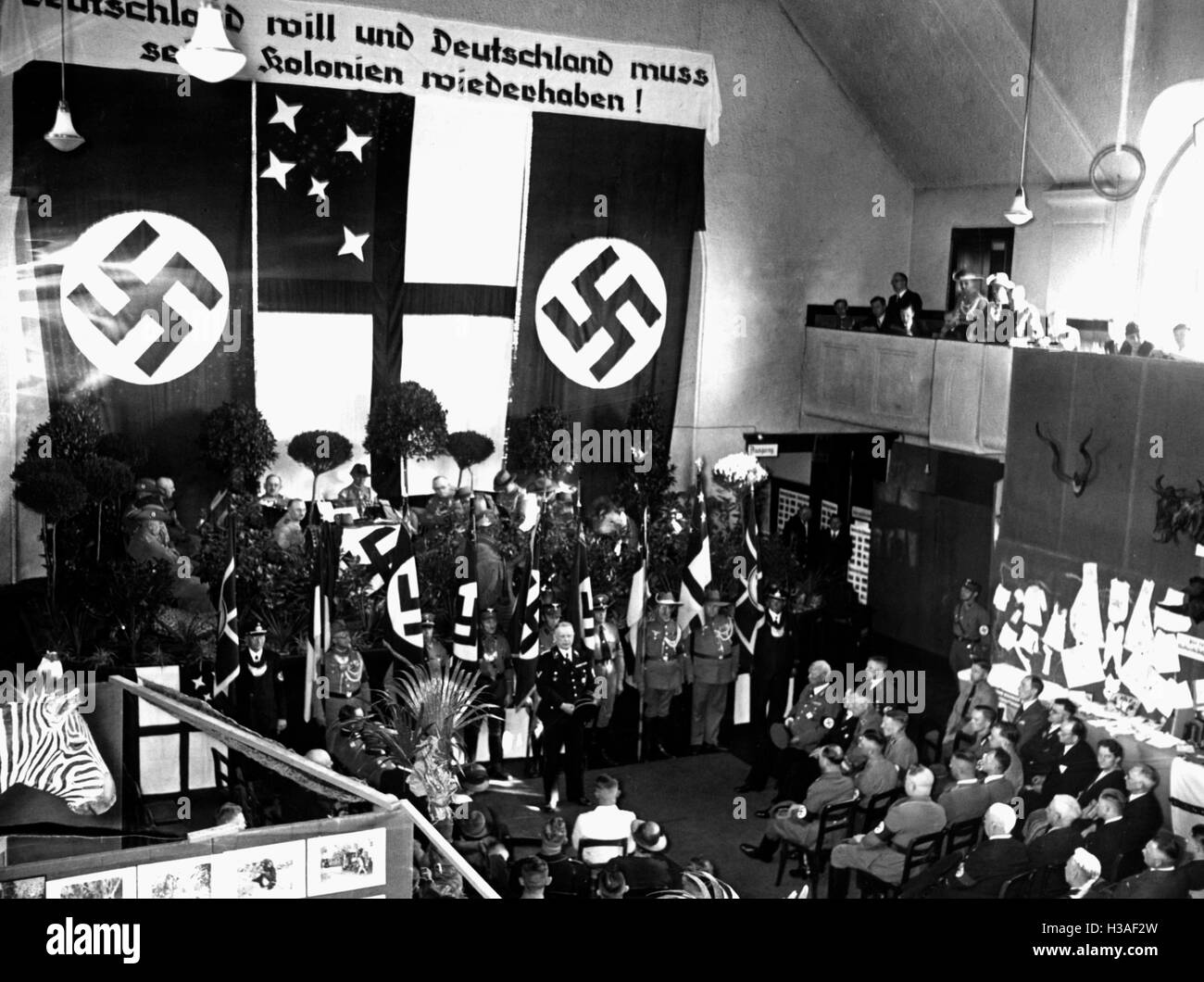 Eröffnung einer Kolonial-Ausstellung in Berlin, 1938 Stockfoto