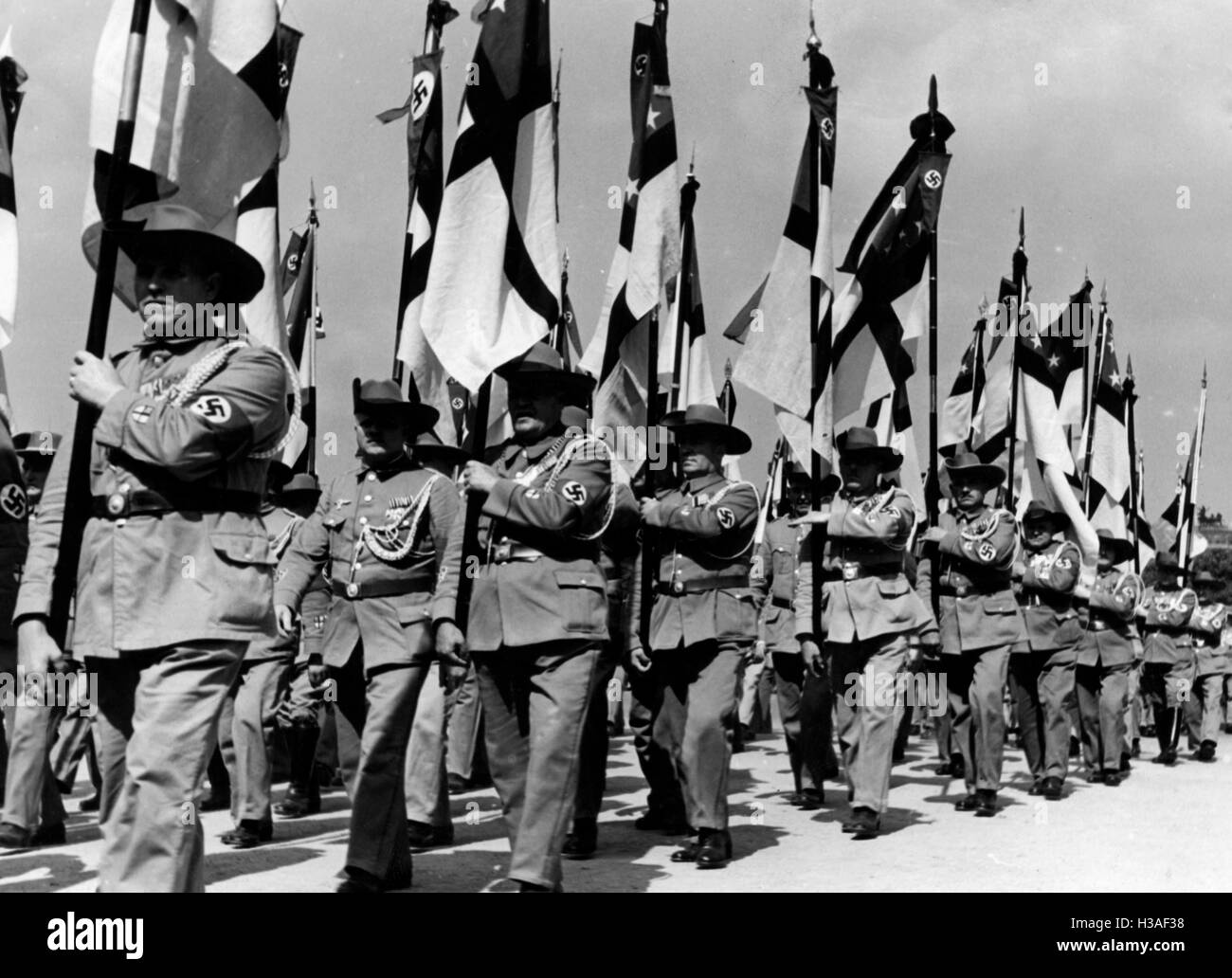Rallye der Reichskolonialbund (Reich Colonial League) am Heldenplatz in Wien, 1939 Stockfoto
