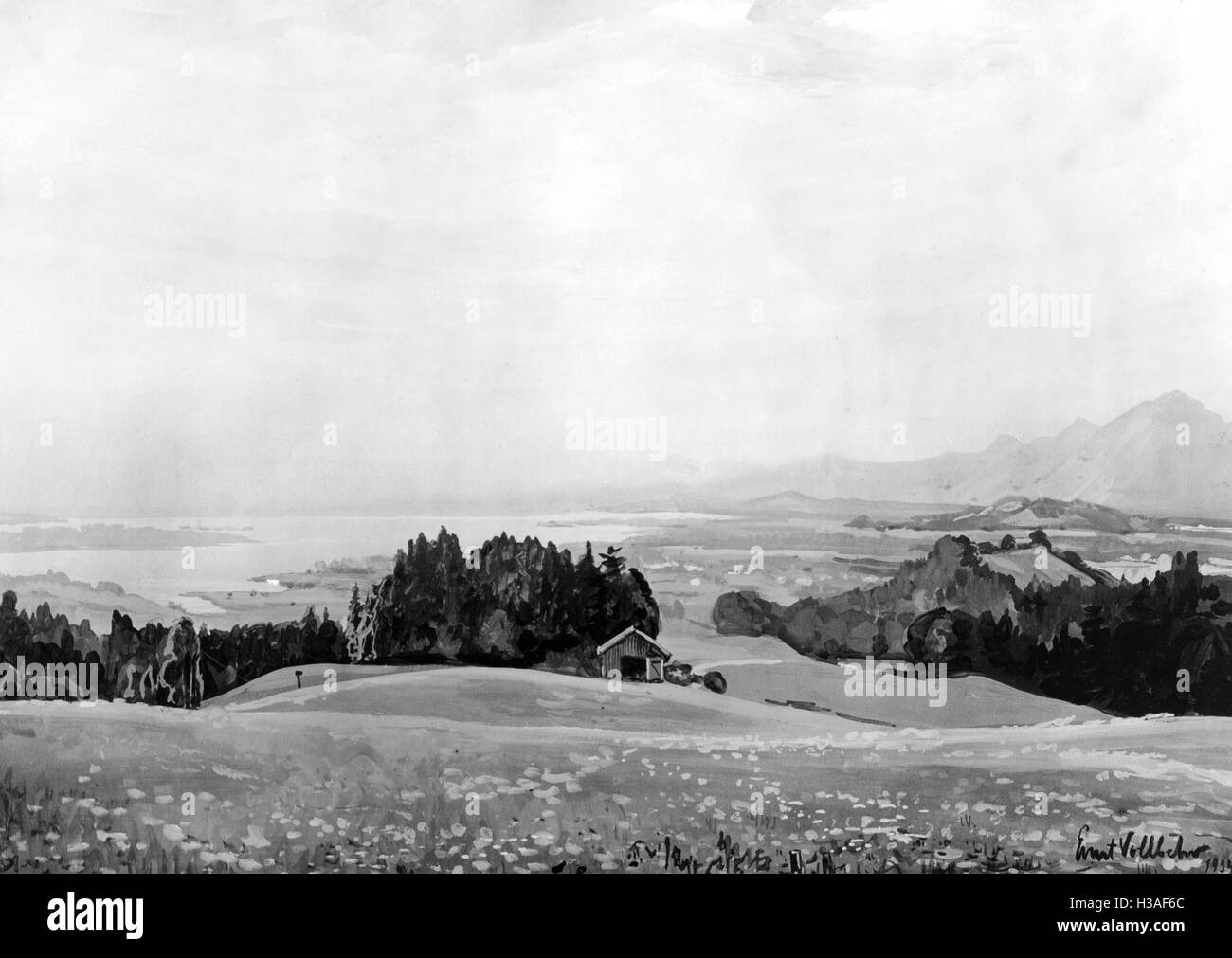 Gemälde von Ernst Vollbehr: Chiemsee, 1935 Stockfoto