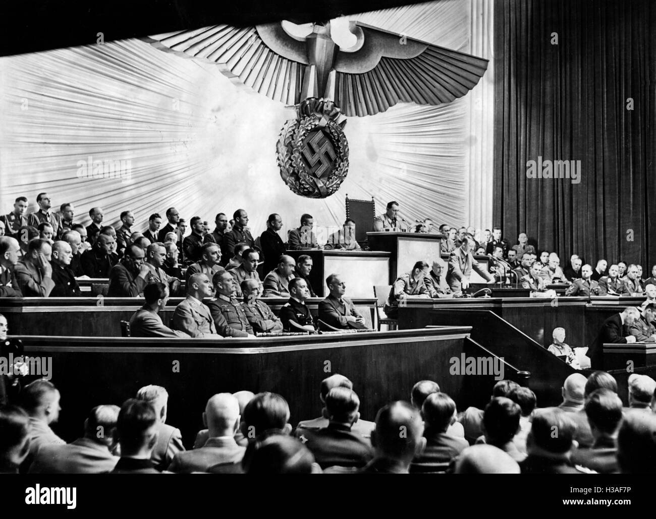 Hitlers Rede über die Erklärung des Krieges gegen die USA, 11.12.1941 Stockfoto