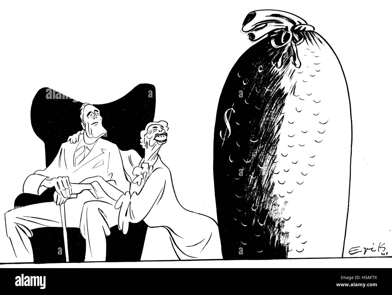 Karikatur von Roosevelt von Erik, November 1941 Stockfoto
