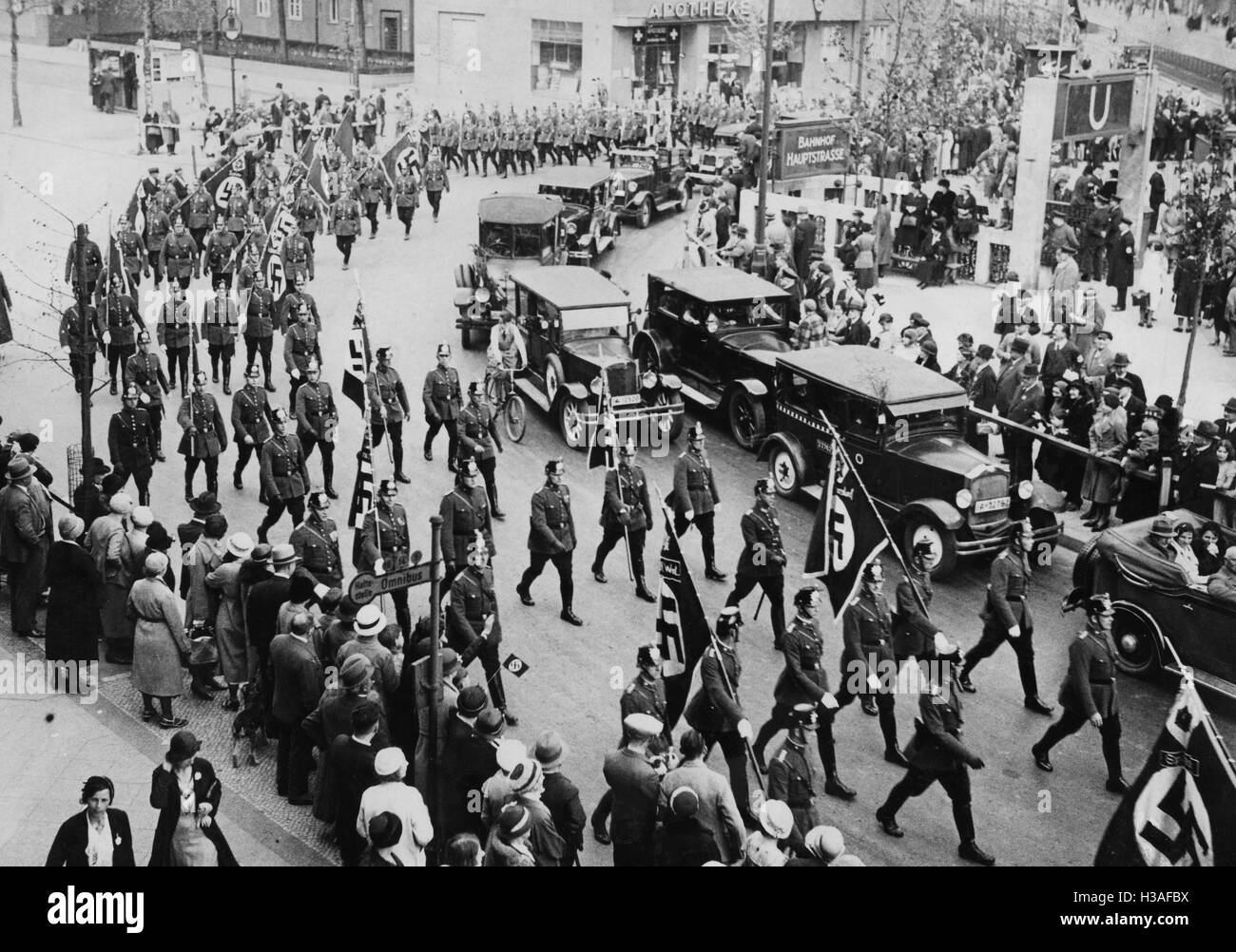Schutzpolizei am 1. Mai 1933 in Berlin Stockfoto