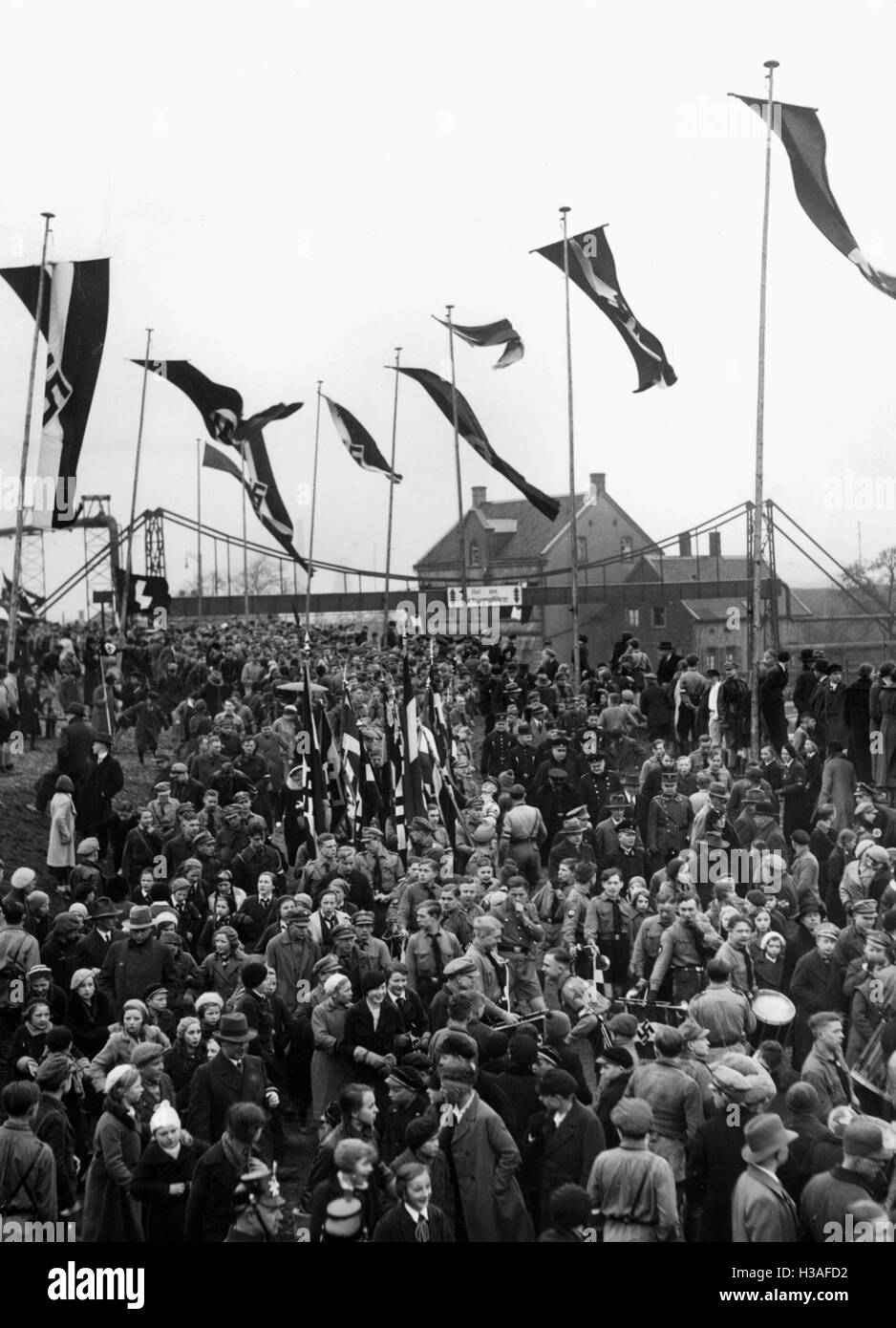 Hitler-Jugend-Veranstaltung in der Kohlemine in Essen, 1934 Stockfoto