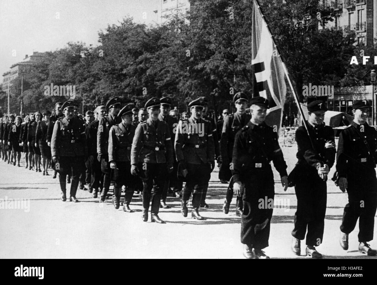 Hitler-Jugend-Sport-Gruppe in Madrid, 1942 Stockfoto