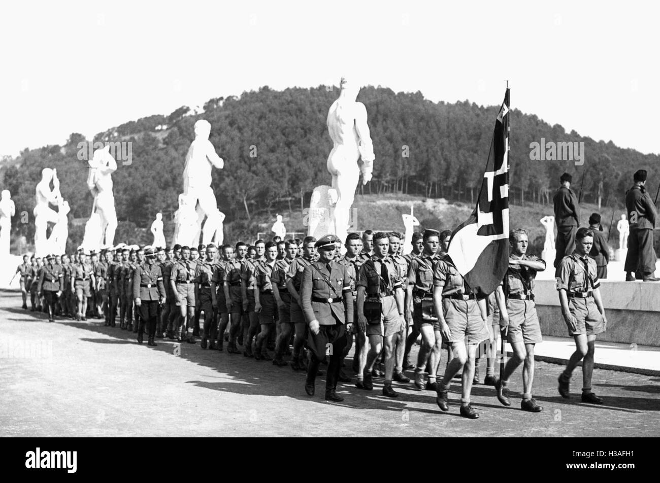 Hitler-Jugend Mitglieder Forum Mussolini, 1936 Stockfoto