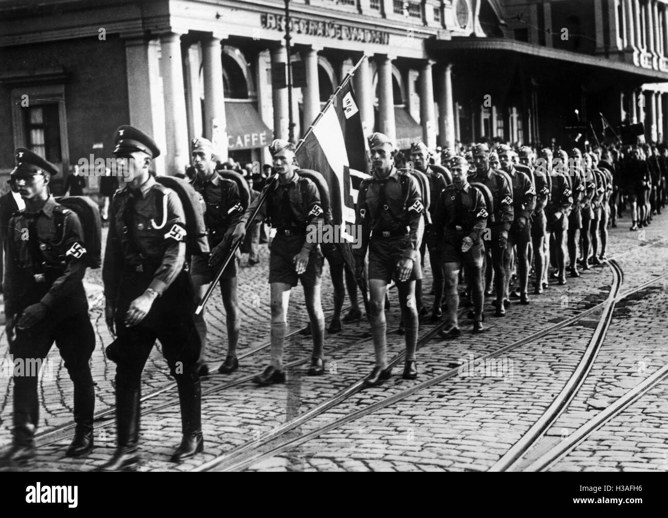 Hitler-Jugend Mitglieder in Rom, 1936 Stockfoto