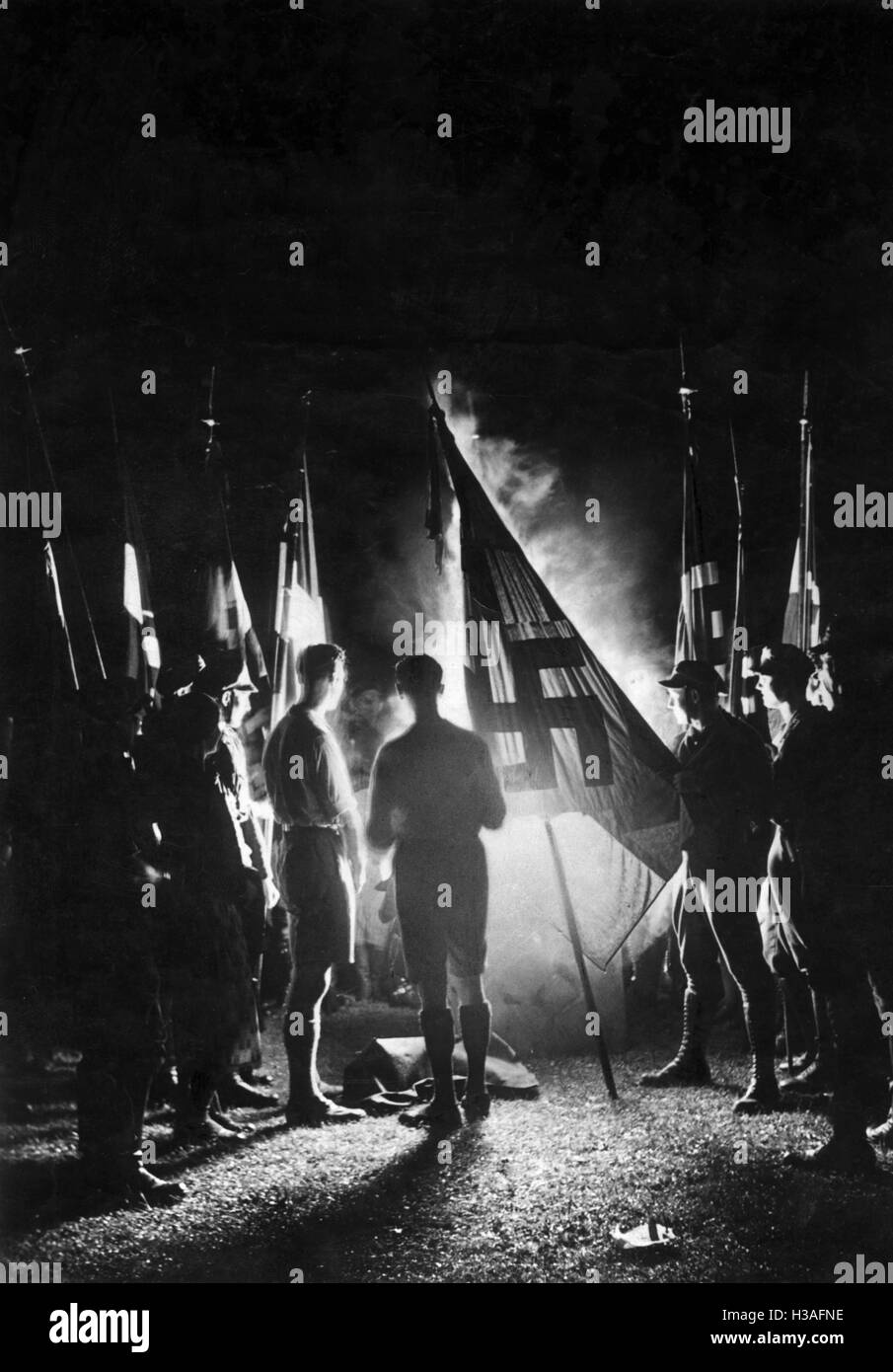 Sonnwendfeuer der Hitler-Jugend, 1933 Stockfoto