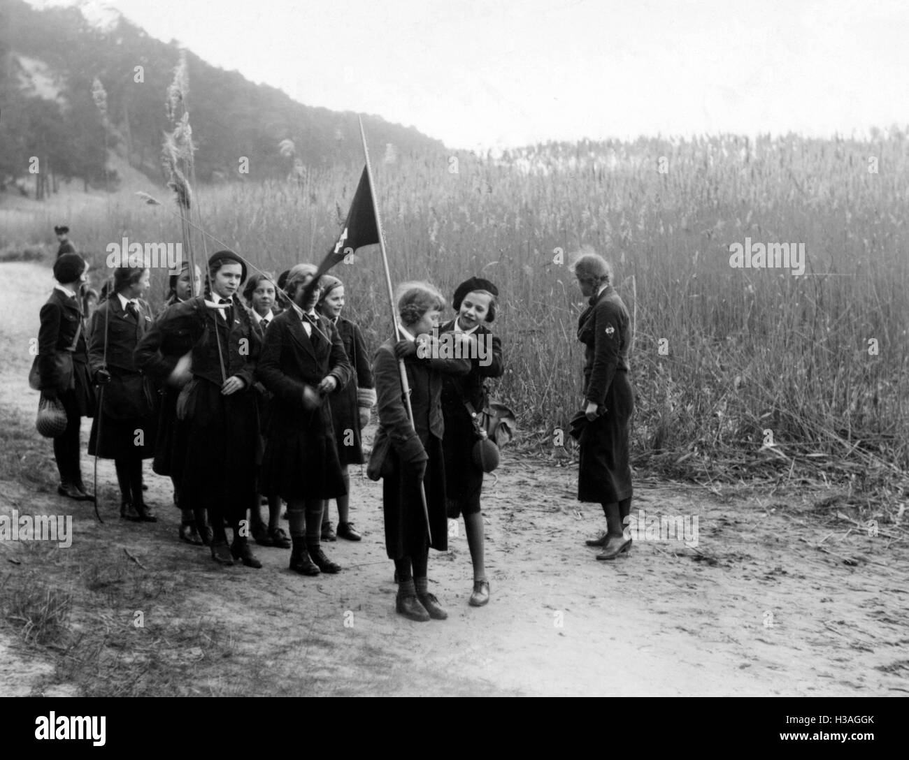 BDM-Mitglieder auf einer Reise, 1935 Stockfoto