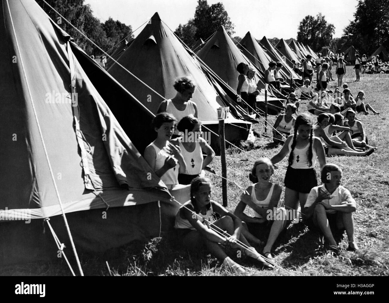 Lager der BDM in Brieselang, 1935 Stockfoto