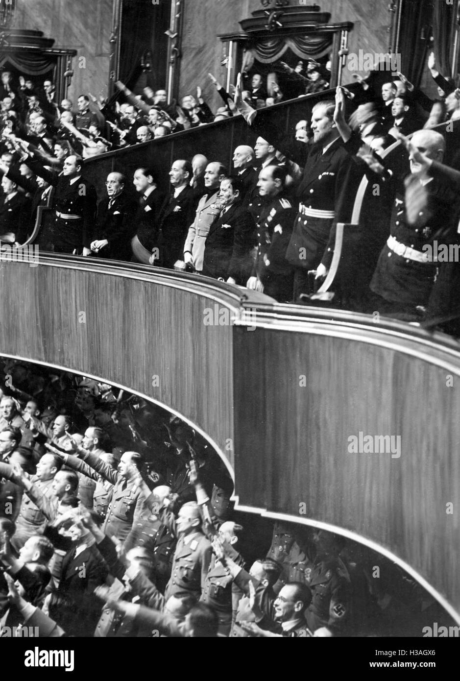 Diplomaten-Box des Reichstages in der Berliner Kroll-Oper, 1941 Stockfoto