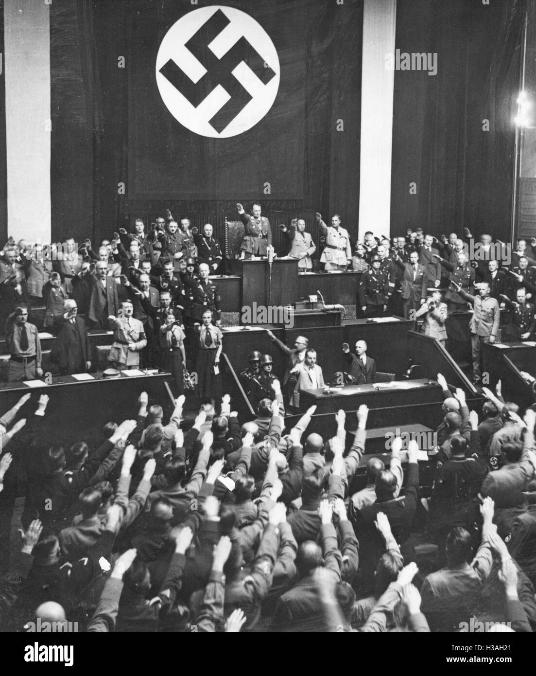 Sitzung des Reichstags in der Krolloper in Berlin, 1934 Stockfoto