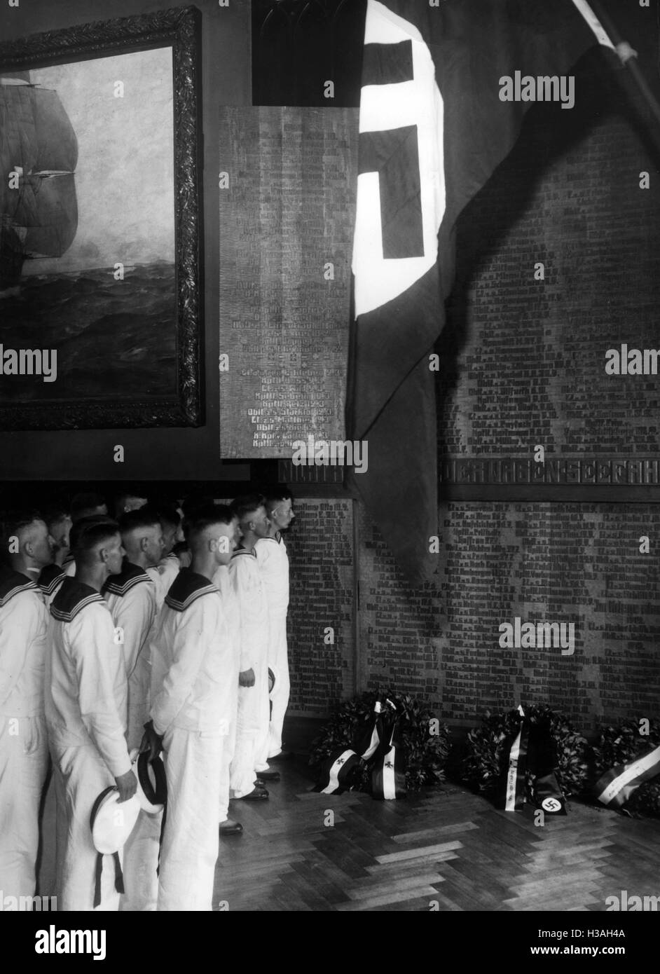 Gedenktafel in der Marine-Akademie in Muerwik, 1935 Stockfoto