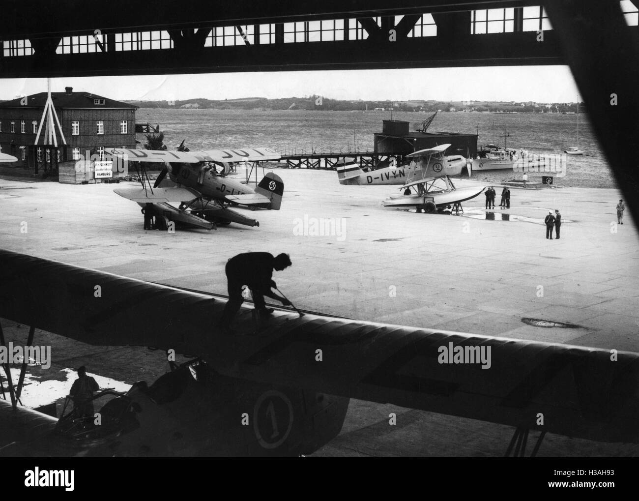 Flugplatz in Kiel-Holtenau, 1935 Stockfoto