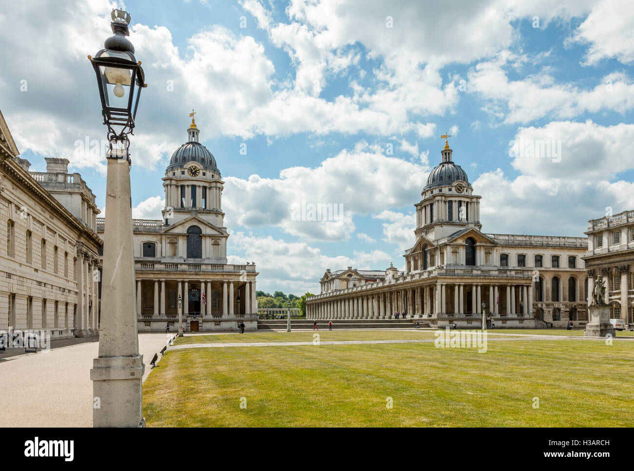 Das Old Royal Naval College in Greenwich, London, Großbritannien. Stockfoto