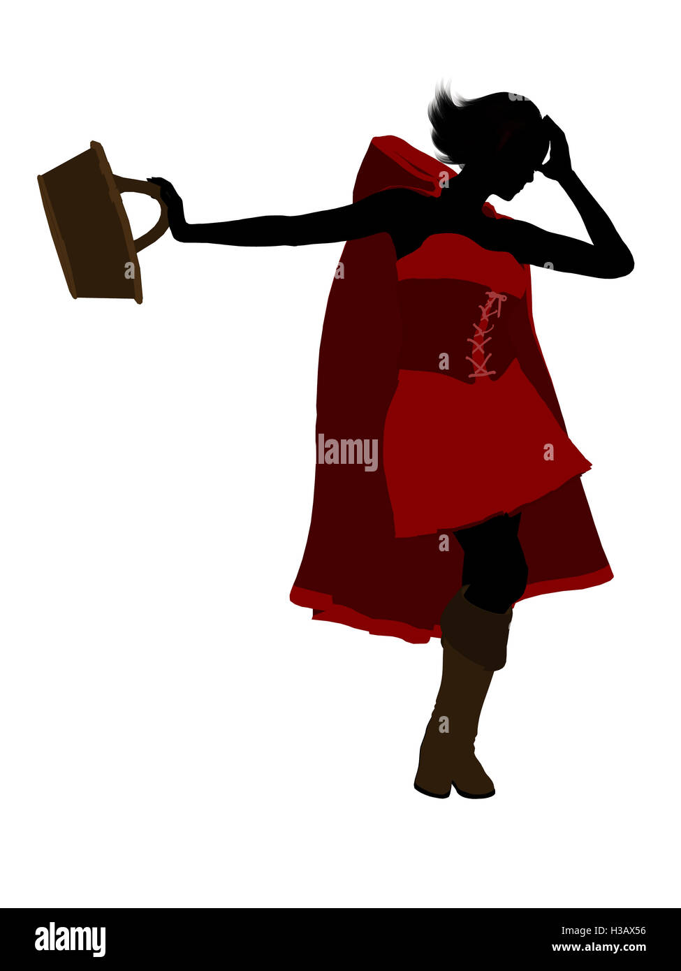 Little Red Riding Hood Silhouette Abbildung Stockfoto