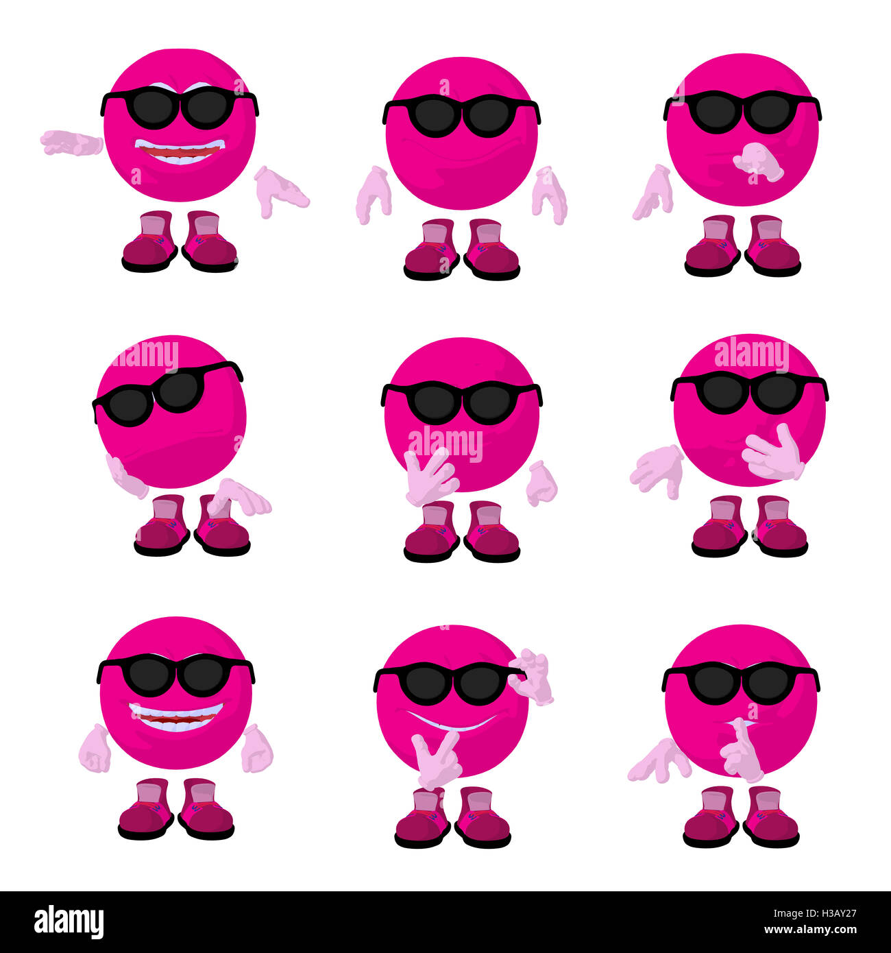 Niedliche rosa Emoticon Kunst Illustration Stockfoto