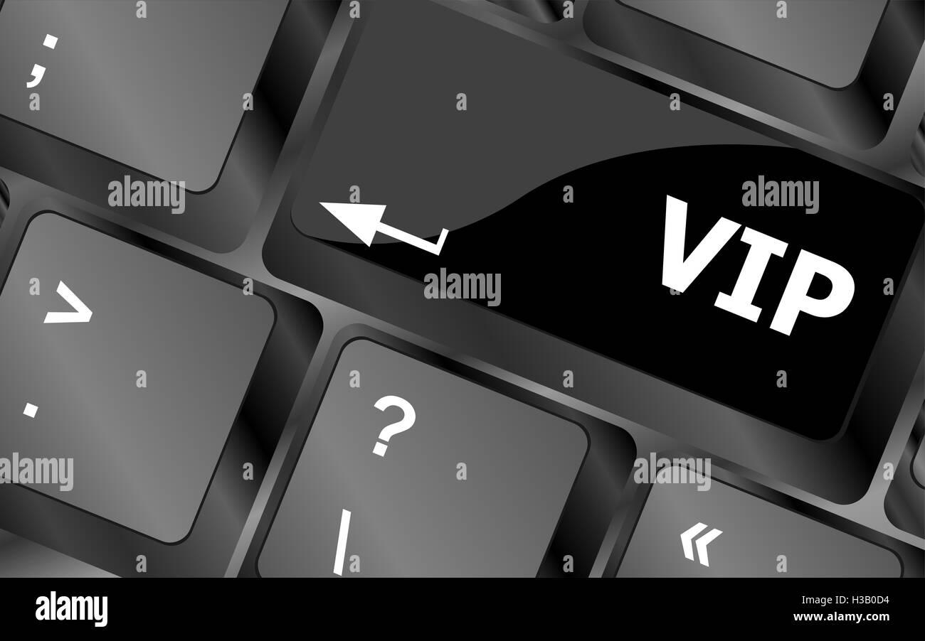 VIP-Tasten auf der Computertastatur geschrieben Stockfoto
