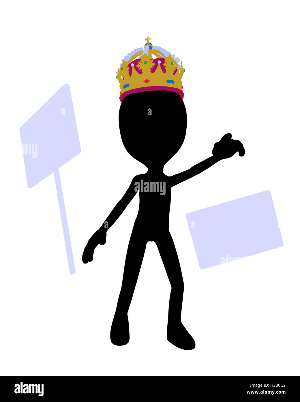 Süße schwarze Silhouette King Kerl Stockfoto