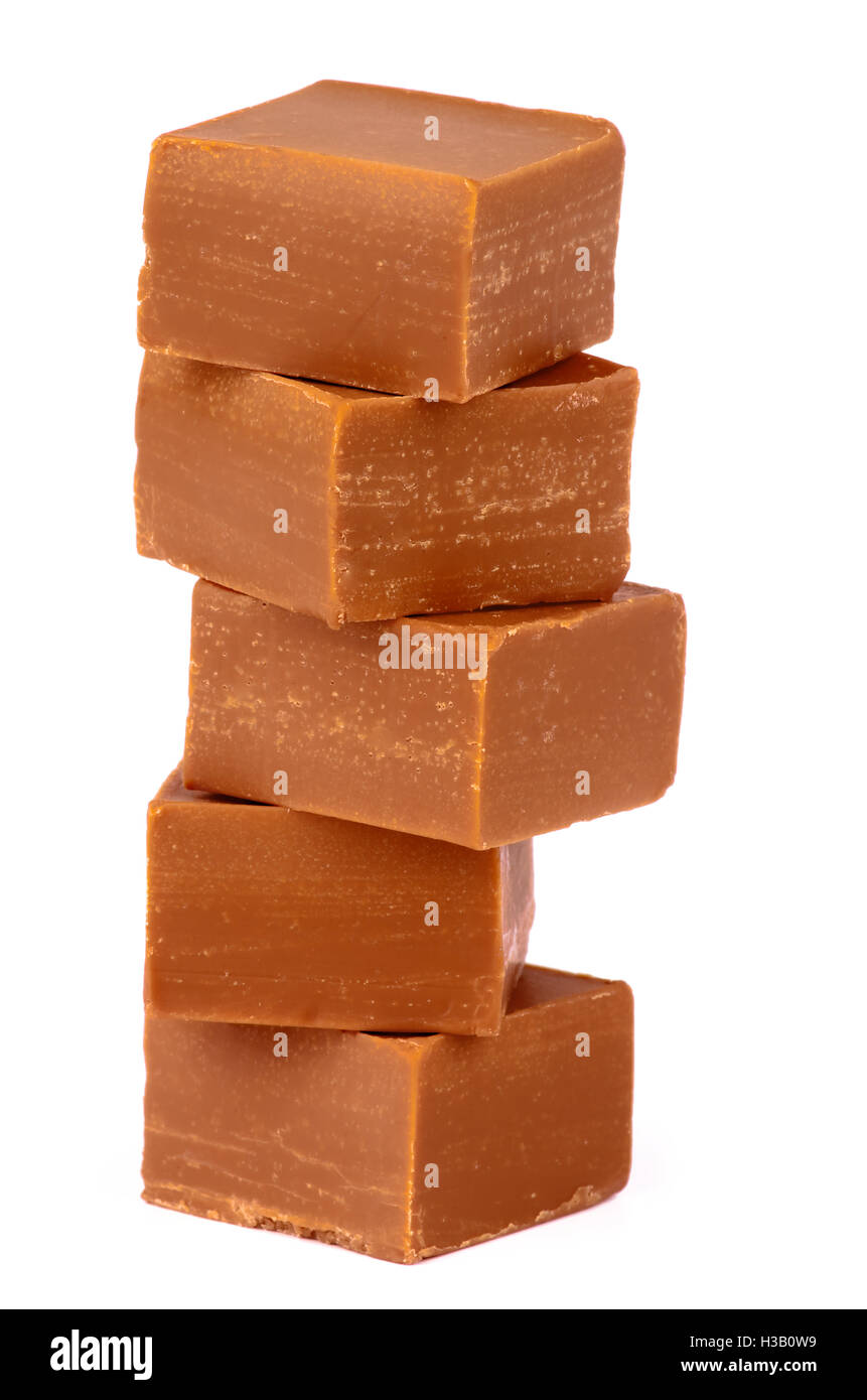 Stapel von Toffee-Bonbons Stockfoto