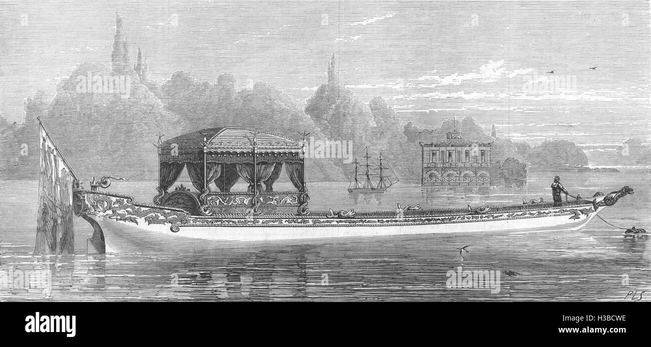 SURREY die Königin das neue Schiff für Virginia Water 1877. Der illustrierte London News Stockfoto