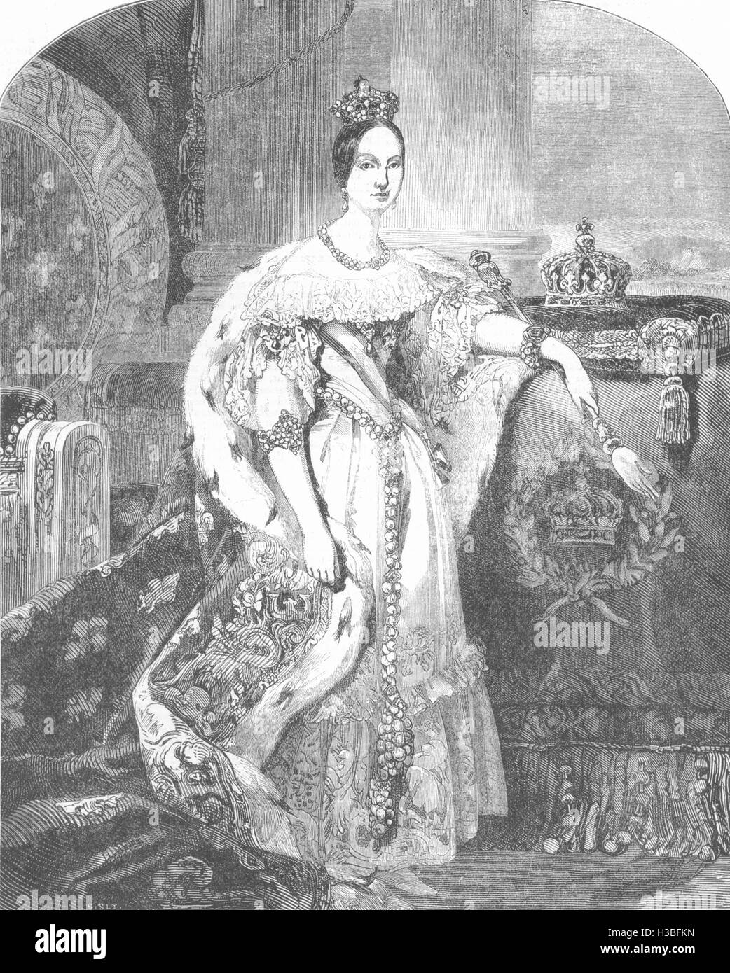 Spanien Isabella II., Königin von Spanien, 1844. Der illustrierte London News Stockfoto