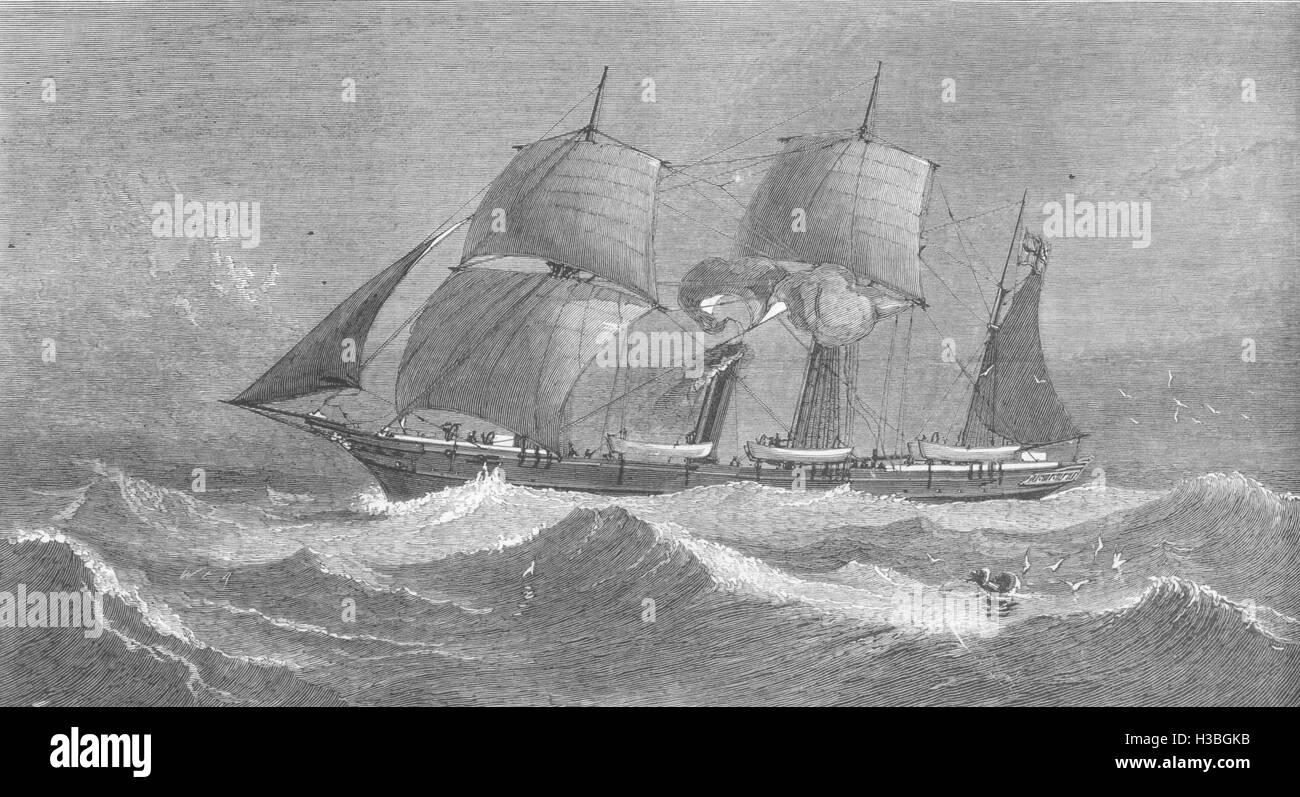 Arktis Arktis Exploration-Herr Allen jungen yacht Pandora 1875. Die Grafik Stockfoto