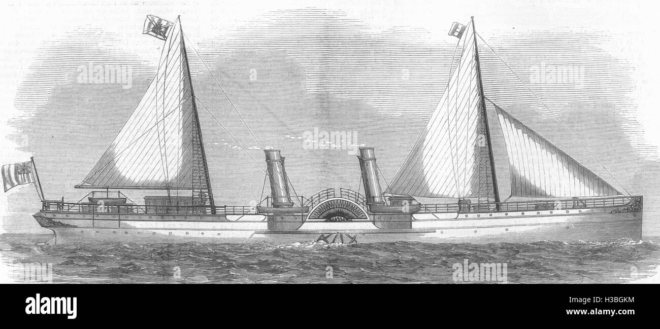 Schottland Claud Hamilton-neue Dampfschiff für Harwich & Rotterdam Route 1875. Die Grafik Stockfoto