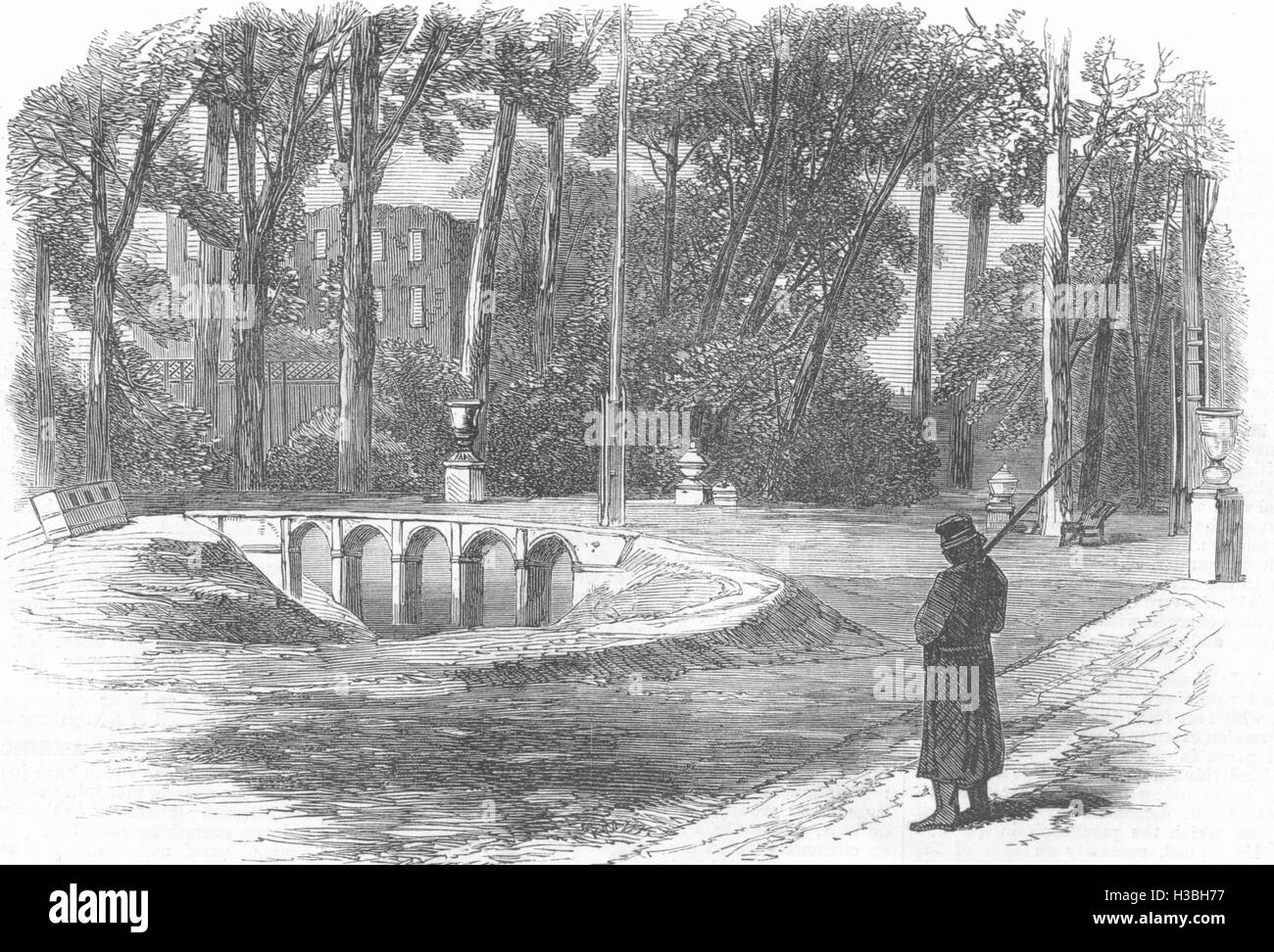 PARIS Belagerung von Paris der Prinz Imperial Garden, St. Cloud 1870. Der illustrierte London News Stockfoto