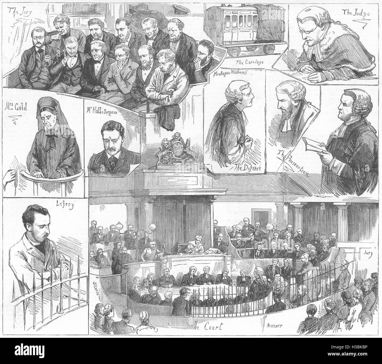 BRIGHTON Railway Tragödie-Notizen Ct Testversion Percy Lefroy Mapleton 1881. Die Grafik Stockfoto