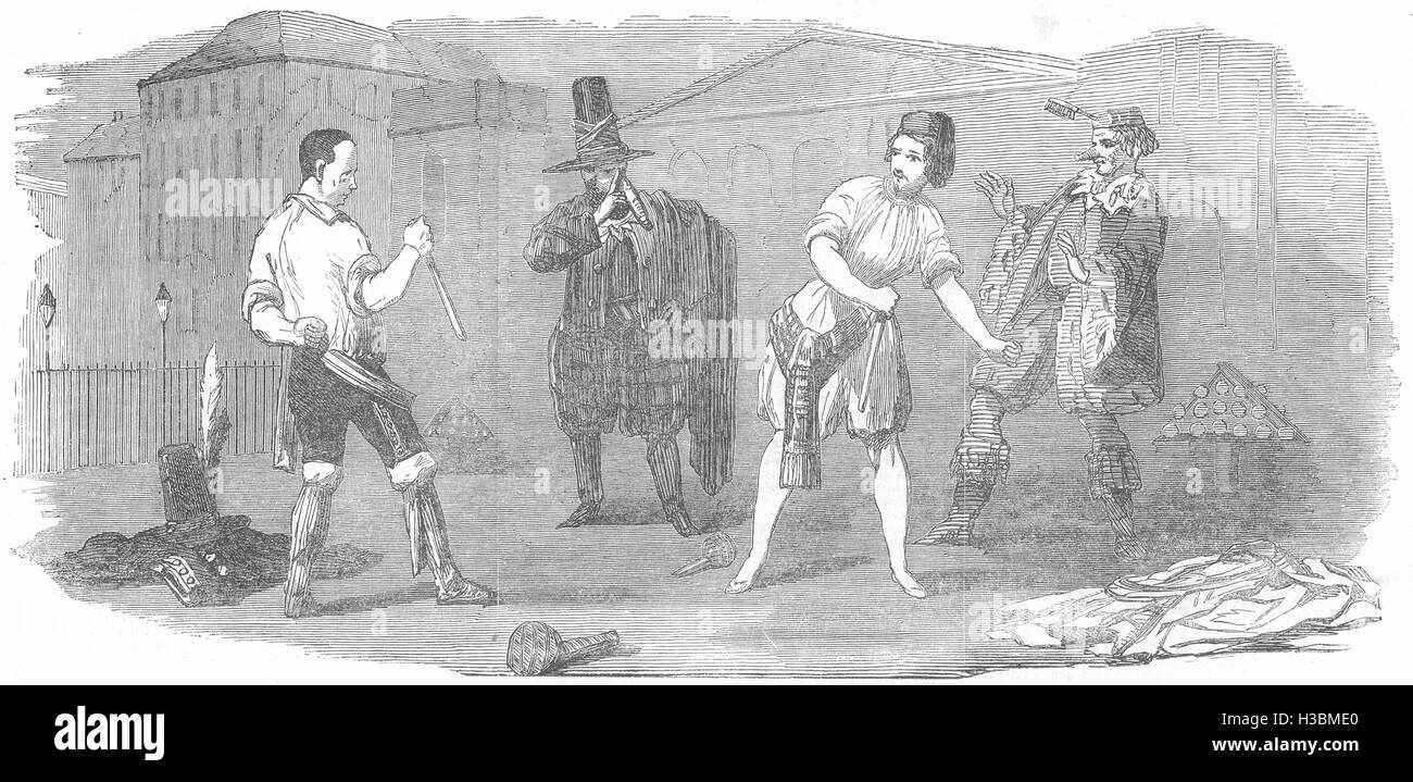 Londoner Haymarket Theatre neue Burleske der Gemini-Combat 1852. Der illustrierte London News Stockfoto