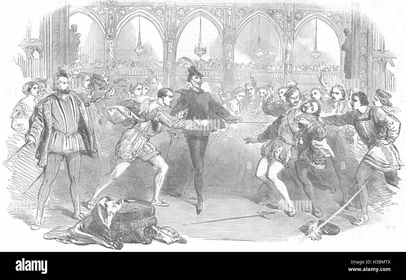 Darstellende Kunst-Szene aus Spohrs Faust an der königlichen italienischen Oper 1852. Der illustrierte London News Stockfoto