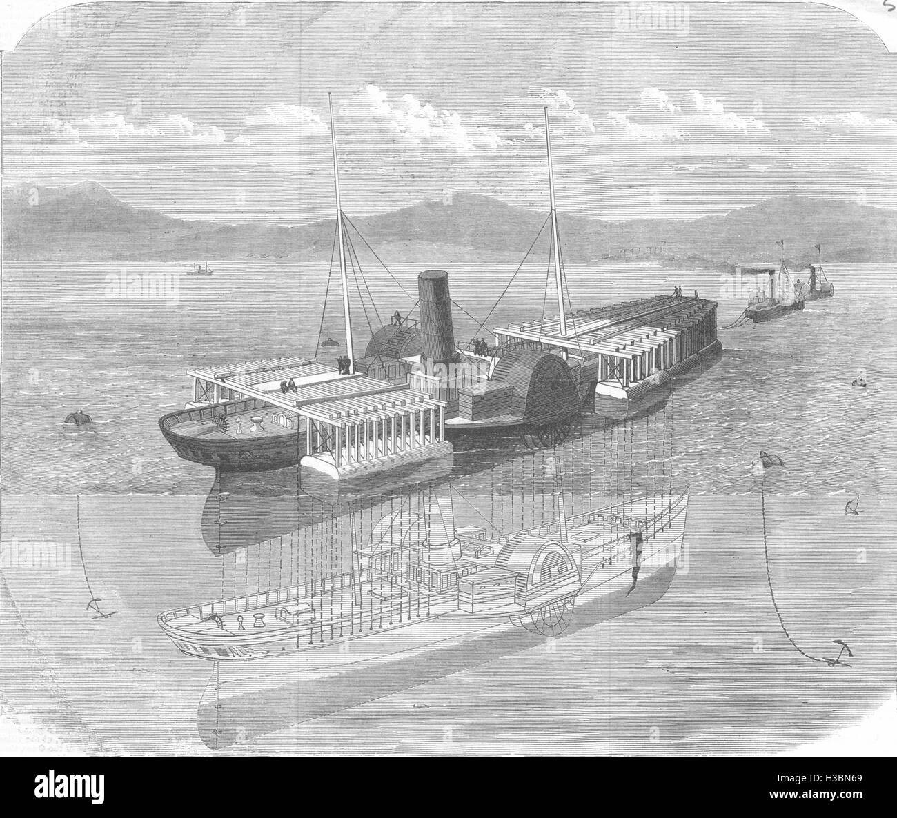 Irland Anhebung der Dampfer Wolf, versenkt in Belfast Lough 1868. Der illustrierte London News Stockfoto