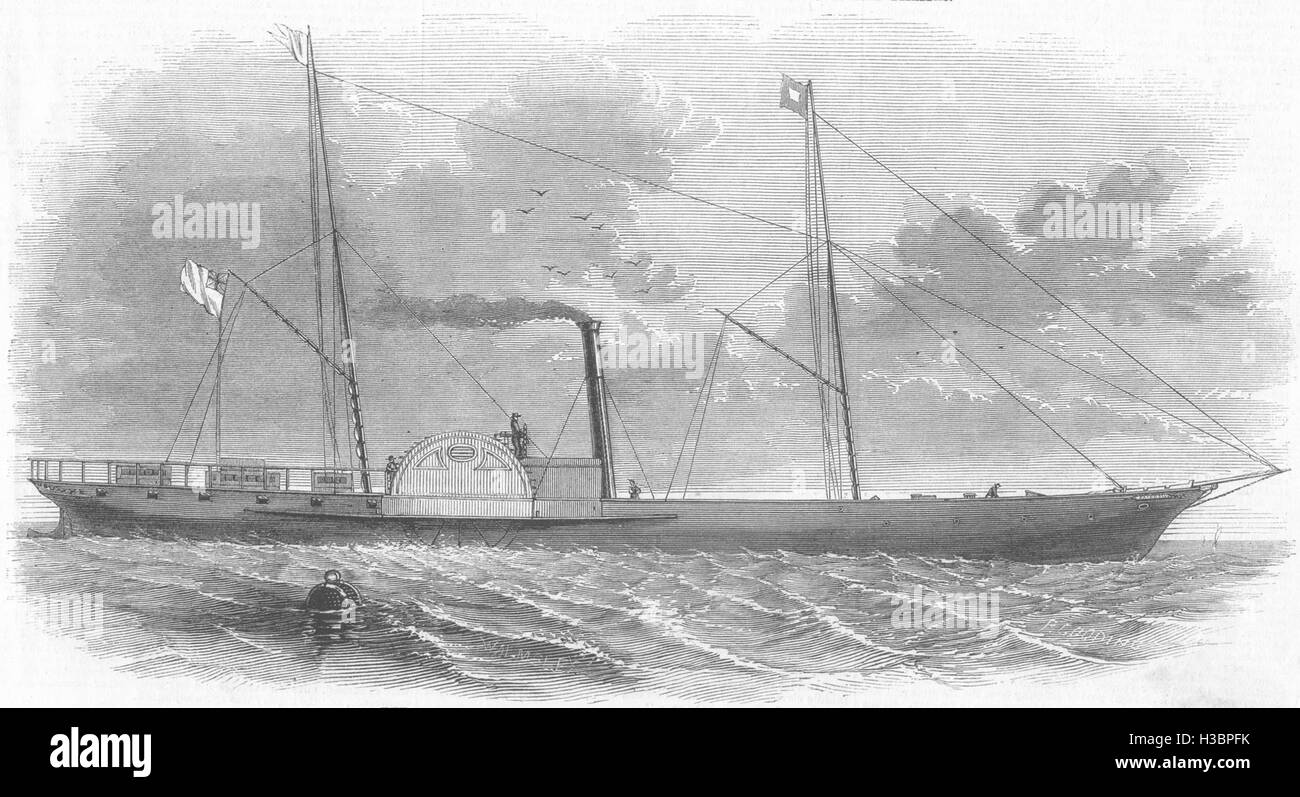 Boote The Rainbow, Stahl Dampferfahrt beschäftigt in Niger-Expedition 1858. Der illustrierte London News Stockfoto