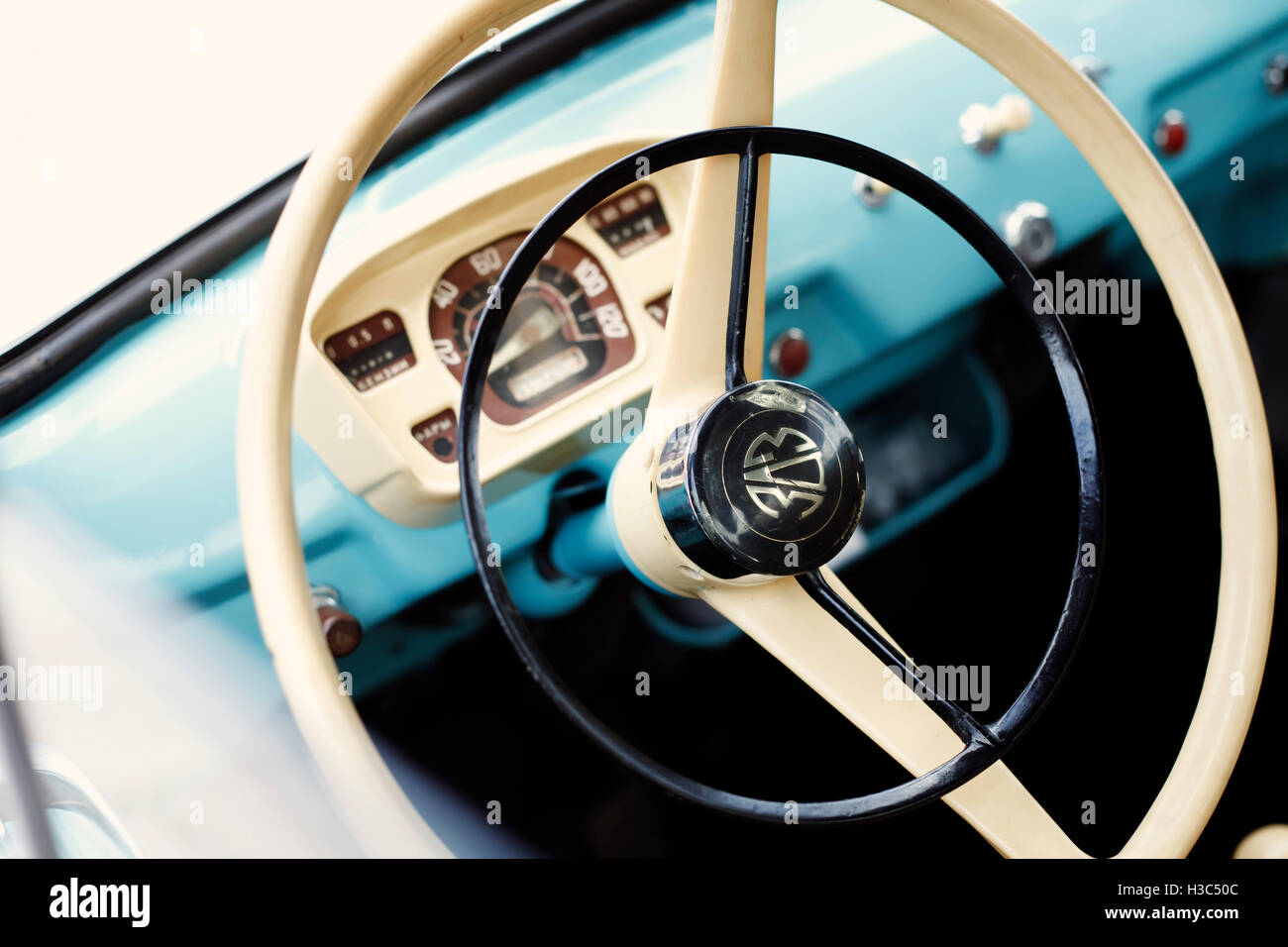 Schöne Retro-Oldtimer, Details zu den äußeren und inneren closeup Stockfoto