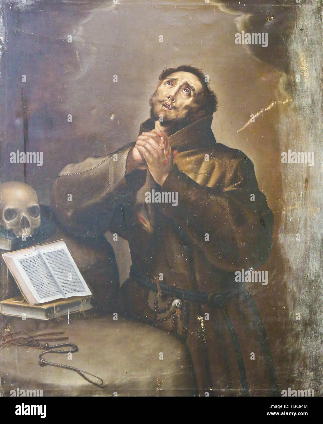 Gemälde des Heiligen Franziskus von Assisi in der neuen Kathedrale von Salamanca, Spanien Stockfoto