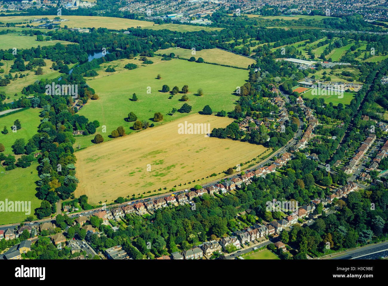 Luftaufnahme des Osterley in der Nähe von London, Vereinigtes Königreich Stockfoto