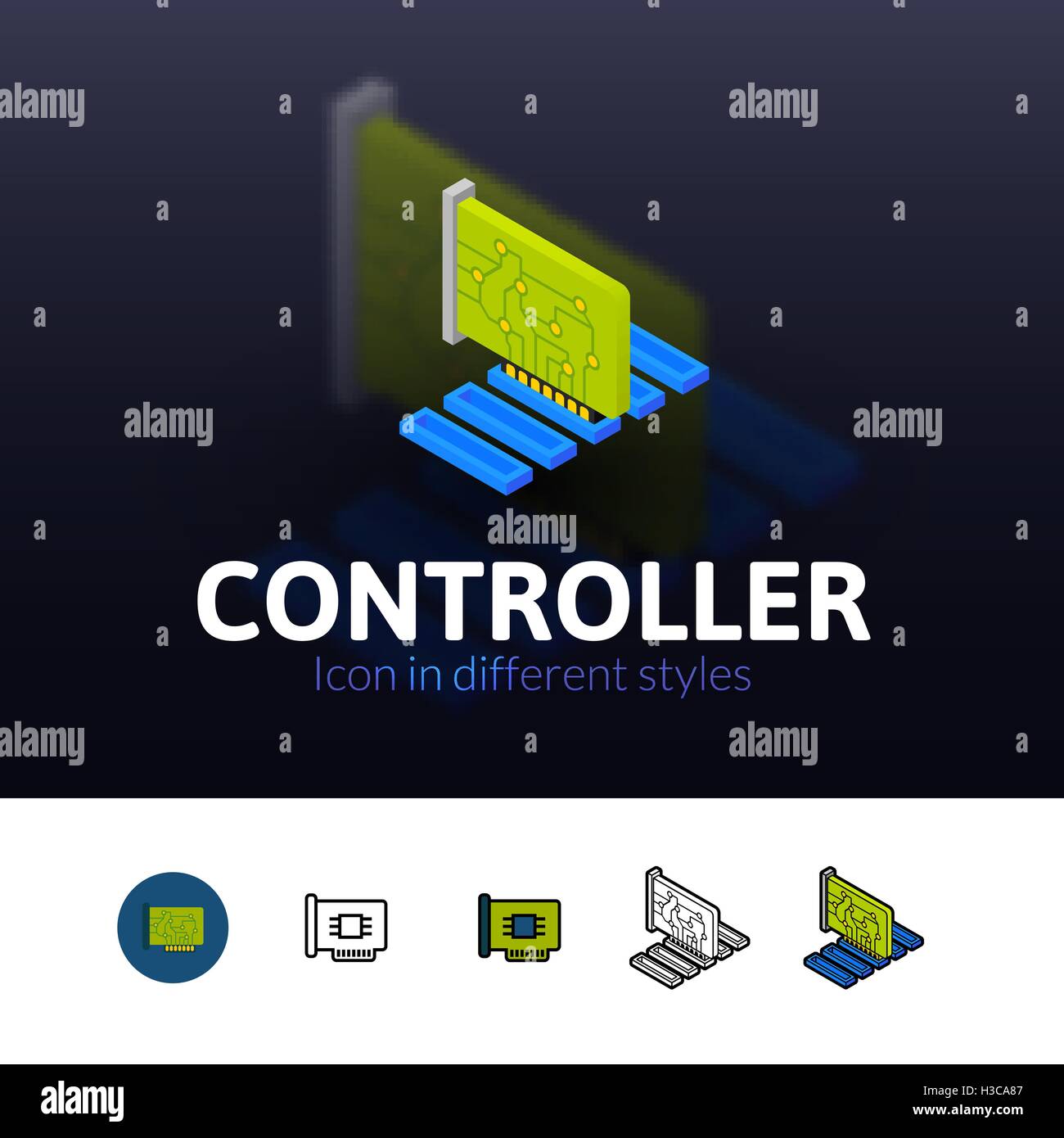 Controller-Symbol im anderen Stil Stock Vektor
