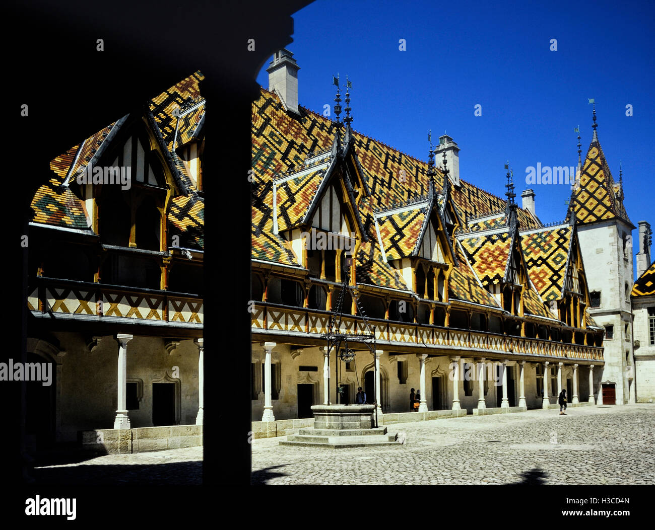 Der Hospices de Beaune oder Hôtel-Dieu de Beaune. Beaune. Frankreich Stockfoto