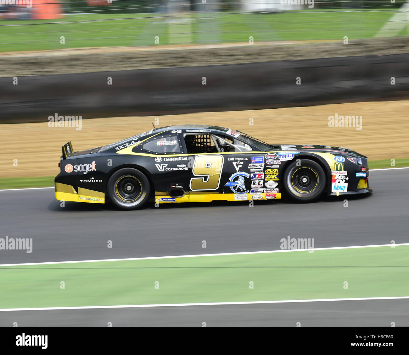 Gianmarco Ercoli, Simone Laureti, Ford Mustang, NASCAR, Whelen Euroserie, amerikanische Speedfest IV, Brands Hatch, auto-Juni 2016 Stockfoto