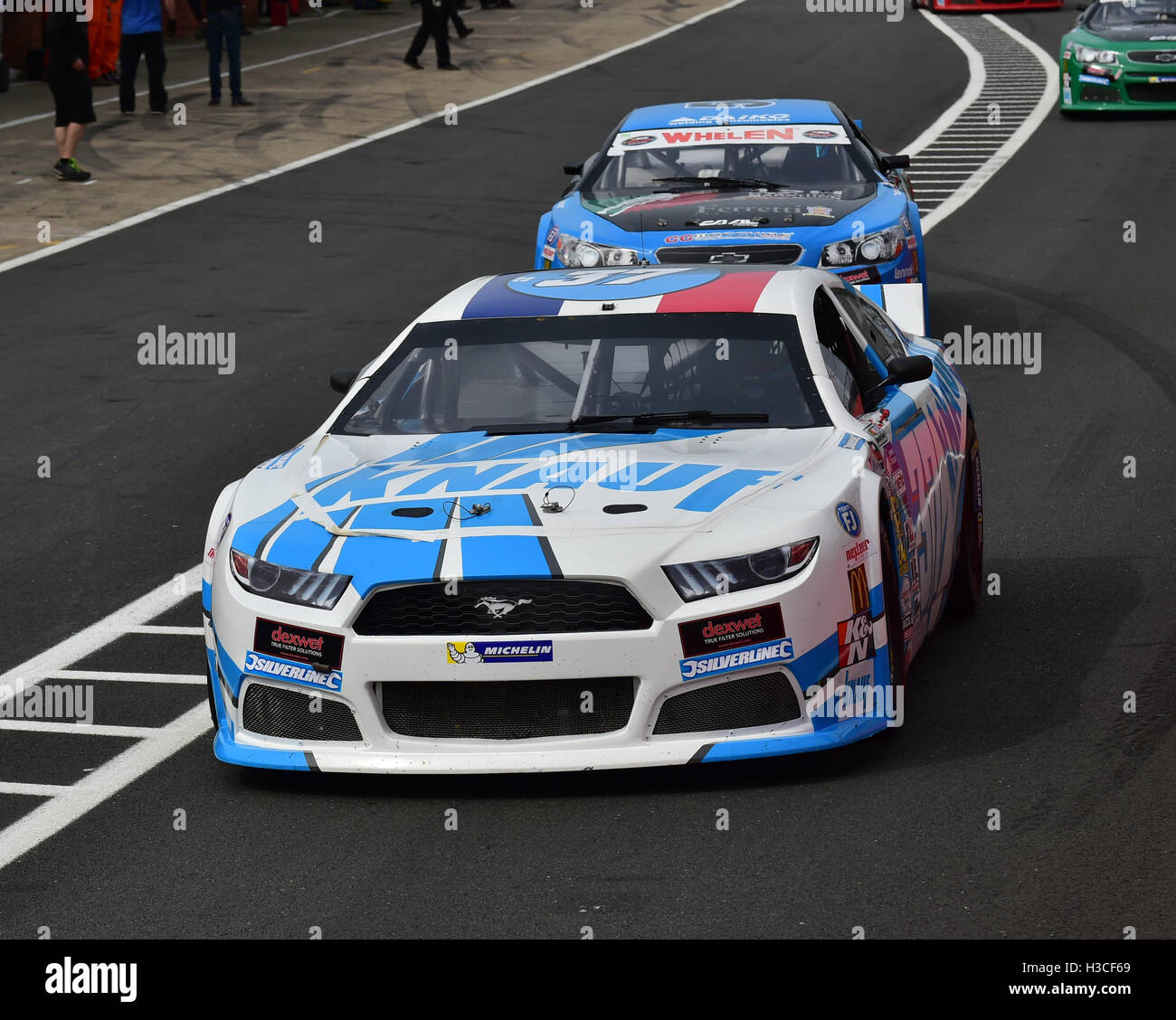 Thomas Ferrando, Ford Mustang, NASCAR, Whelen Euroserie, amerikanische Speedfest IV, Brands Hatch, Juni 2016, Automobile, Autospor Stockfoto