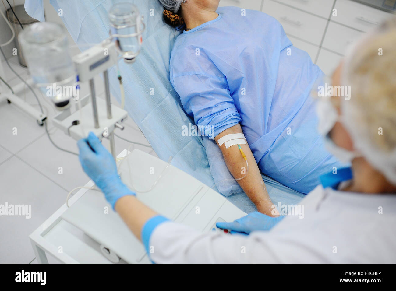 Vorbereitung Patient Arzt für Chirurgie Stockfoto